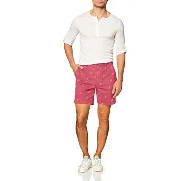 Amazon Essentials Men's Classic-Fit 7" Chino Short, Red Lobster, 33