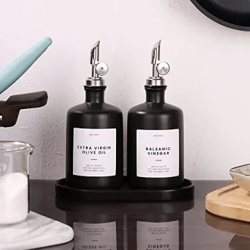Stylish Ceramic Oil and Vinegar Dispensers Set of 2