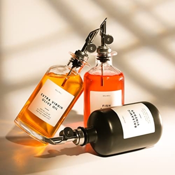 Stylish Ceramic Oil and Vinegar Dispensers Set of 2