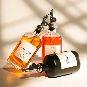 Stylish Ceramic Oil and Vinegar Dispensers Set of 2