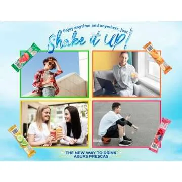 Klass Aguas Frescas Powdered Drink Mix | 44 Sugar Free Powder Packets | Flavors - Cucumber Limeade Pineapple Tangerine Strawberry Watermelon & Hibiscus Berries - Water Enhancer To Go!