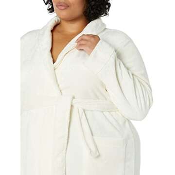 Amazon Essentials Women's Full-Length Plush Robe (Available in Plus Size), Cream, 2X