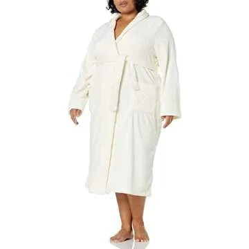 Amazon Essentials Women's Full-Length Plush Robe (Available in Plus Size), Cream, 2X