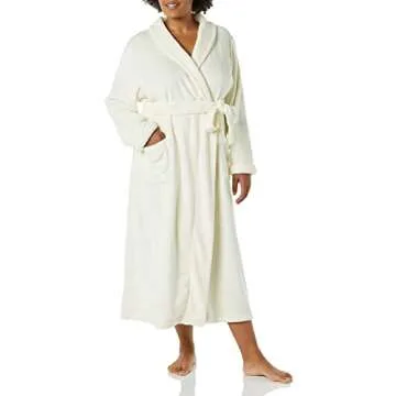 Amazon Essentials Women's Full-Length Plush Robe (Available in Plus Size), Cream, 2X