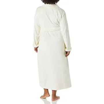 Amazon Essentials Women's Full-Length Plush Robe (Available in Plus Size), Cream, 2X