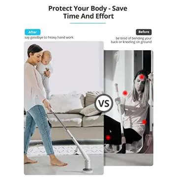 Tilswall Electric Spin Scrubber - Cordless Shower Power Scrubber, Bathroom Cleaner Tools Set with 4 ...