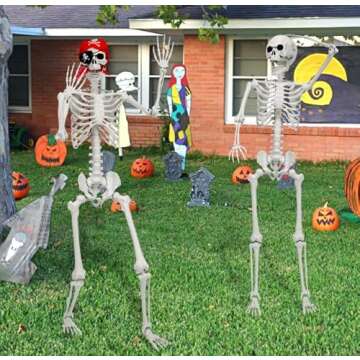 5 Ft Life-Size Skeleton for Halloween Decorations Outdoor