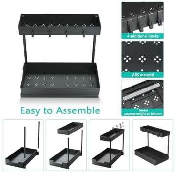 petisal Under Sink Organizer -2 Pack|Pull Out Bathroom Organizer|2 Tier Slide Out Bathroom/Kitchen Organiers and Storage. (L-Shape 2PACK)