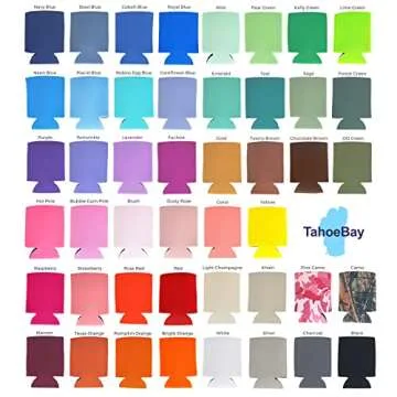 TahoeBay Blank Beer Can Cooler Sleeves Bulk Sublimation Blanks for Vinyl Plain Collapsible Foam Can Sleeves Coolers for Soda Cans and Bottles Custom Drink Holder Assorted Solid Color (White)