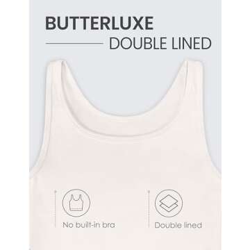 CRZ YOGA Womens Butterluxe Double Lined Workout Tank Tops Scoop Neck Racerback Cropped Casual Sleeveless Shirt White Apricot Small