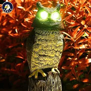 Ugold Solar Powered Owl with Motion Detection and Hoots