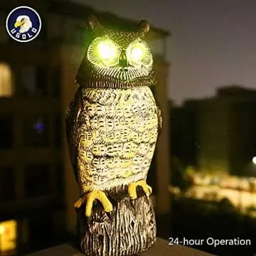 Ugold Solar Powered Owl with Motion Detection and Hoots