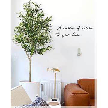 Keloteven Artificial Olive Tree Indoor 5FT Tall Faux Olive Plant Potted Olive Silk Tree Fake Olive Tree in Pot Artificial Plants for Home Office Room Tree Decor Housewarming Gift