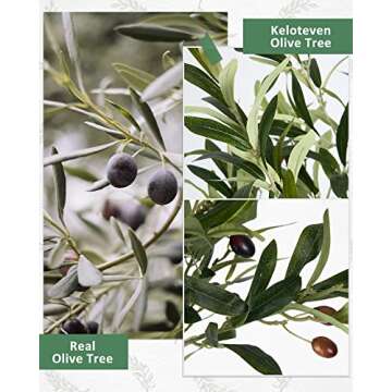 Keloteven Artificial Olive Tree Indoor 5FT Tall Faux Olive Plant Potted Olive Silk Tree Fake Olive Tree in Pot Artificial Plants for Home Office Room Tree Decor Housewarming Gift