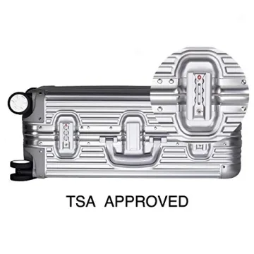 TRAVELKING All Aluminum Luggage Zipperless Hard Shell Suitcase with TSA Lock Spinner Wheels Lightweight Metal Alloy Suitcases (Silver, 24 inch)