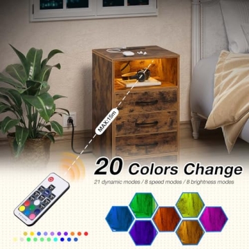 Seventable Nightstand: Stylish, Functional, LED Nightstand