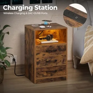Seventable Nightstand: Stylish, Functional, LED Nightstand