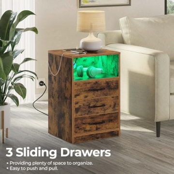 Seventable Nightstand: Stylish, Functional, LED Nightstand