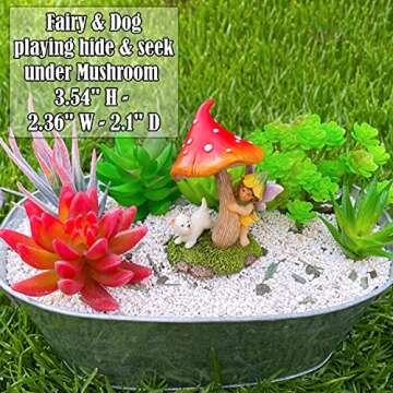 Mood Lab Fairy Garden - Miniature Figurines & Accessories - Hide and Seek Statue Kit - Outdoor or Ho...