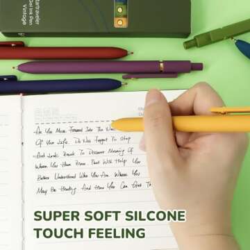 UIXJODO Gel Pens, 6 Pcs Black Ink Pens for Women, 0.5mm Fine Point Smooth Writing Pens, High-End Series Retractable Pens for Journaling Note Taking (6 Pcs Gold Vintage)