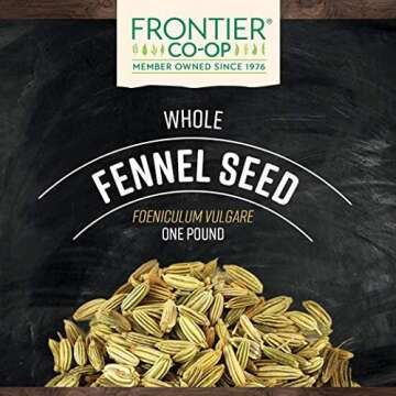 Frontier Co-op Whole Fennel Seed, 16-Ounce Bulk, Mild Sweet Flavor, Aromatic, Reminiscent of Licorice, Kosher