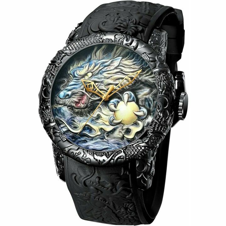 Luxury MASTOP 3D Dragon Quartz Watch for Men