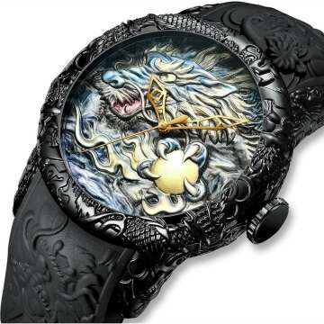 Luxury MASTOP 3D Dragon Quartz Watch for Men