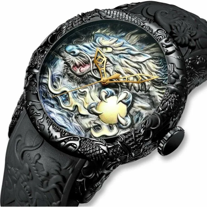 Luxury MASTOP 3D Dragon Quartz Watch for Men