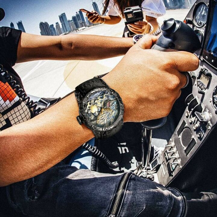 Luxury MASTOP 3D Dragon Quartz Watch for Men