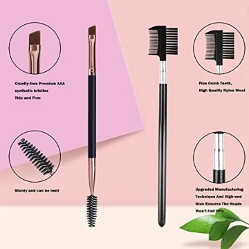 Professional Duo Eyebrow Brush and Eyelash Comb Set