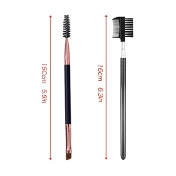 Professional Duo Eyebrow Brush and Eyelash Comb Set