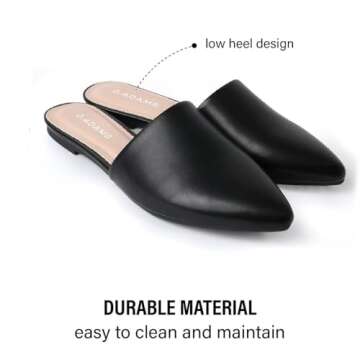 J. Adams Lennox Mules for Women - Vegan Leather Pointed Toe Slides