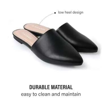J. Adams Lennox Mules for Women - Vegan Leather Pointed Toe Slides
