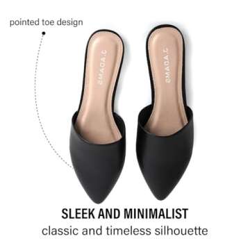J. Adams Lennox Mules for Women - Vegan Leather Pointed Toe Slides