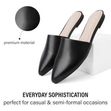 J. Adams Lennox Mules for Women - Vegan Leather Pointed Toe Slides