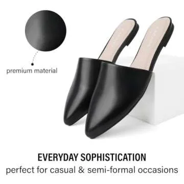 J. Adams Lennox Mules for Women - Vegan Leather Pointed Toe Slides