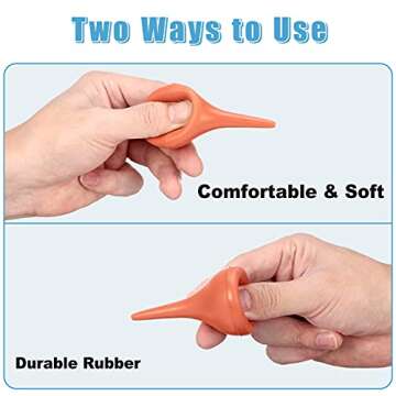 Nuanchu 6 Packs Ear Syringe Bulb for Infant, Baby, Puppy, Adult Rubber Ear Cleaning Washing Tool, 30 ml(Pink, Blue, Orange)