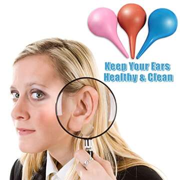 Nuanchu 6 Packs Ear Syringe Bulb for Infant, Baby, Puppy, Adult Rubber Ear Cleaning Washing Tool, 30 ml(Pink, Blue, Orange)