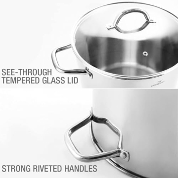 HOMICHEF 20QT Nickel Free Stainless Steel Stockpot