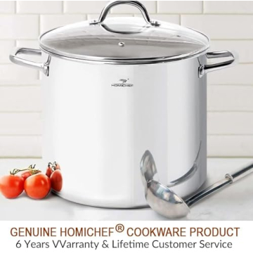 HOMICHEF 20QT Nickel Free Stainless Steel Stockpot