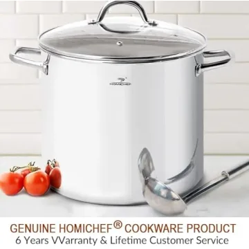 HOMICHEF 20QT Nickel Free Stainless Steel Stockpot