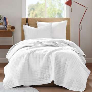 Comfort Spaces Kienna Quilt Set-Luxury Double Sided Stitching Design Summer Blanket, Lightweight, So...