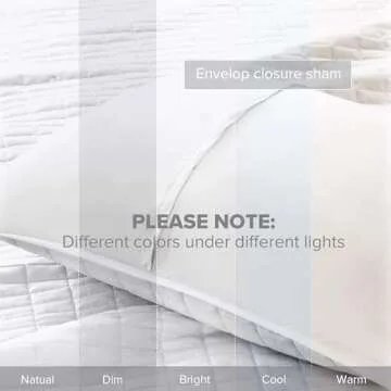 Comfort Spaces Kienna Quilt Set-Luxury Double Sided Stitching Design Summer Blanket, Lightweight, Soft, All Season Bedding Layer, Matching Sham, White, Coverlet Twin/Twin XL(66"x90") 2 Piece