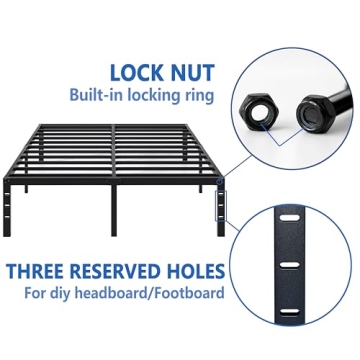 JETO King Size Metal Bed Frame – Sturdy, Stylish & Storage