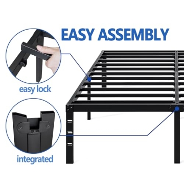 JETO King Size Metal Bed Frame – Sturdy, Stylish & Storage