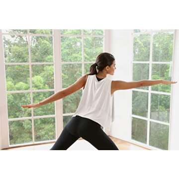 ODODOS Modal Soft Sleeveless Crop Top for Women Athletic Tee Gym Workout Cropped Yoga Tank, White, Medium