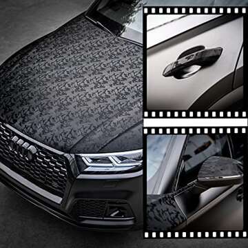 TECKWRAP Camouflage Vinyl Adhesive Vinyl Car Wrap Film Roll with Air Release 11.5"x 60", Ghost Black