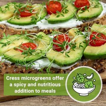 Sow Right Seeds - Cress Microgreen Seed for Growing - Instructions to Quickly Grow Delicious and Healthy Microgreens - Plant Indoors with no Special Equipment - Super Easy Superfood Sprouts