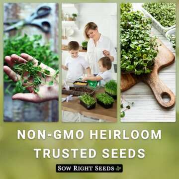 Sow Right Seeds - Cress Microgreen Seed for Growing - Instructions to Quickly Grow Delicious and Healthy Microgreens - Plant Indoors with no Special Equipment - Super Easy Superfood Sprouts