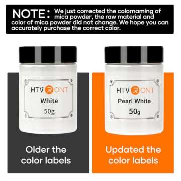 HTVRONT Mica Powder for Epoxy Resin - 1.76 oz Pearl White Pigment Powder, Perfect for Soap Making, C...